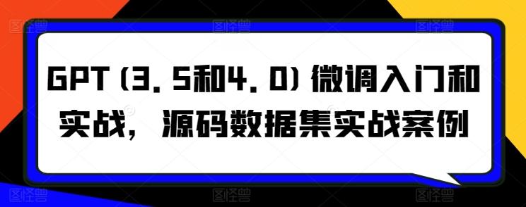 GPT(3.5和4.0)微调入门和实战，源码数据集实战案例-博库