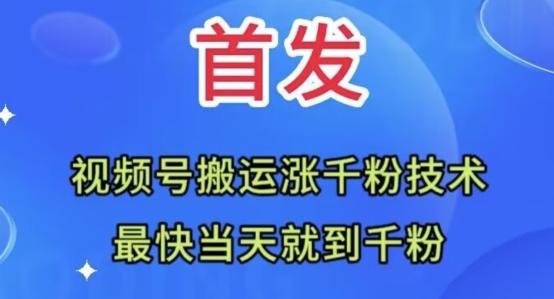 全网首发：视频号无脑搬运涨千粉技术，最快当天到千粉【揭秘】-博库