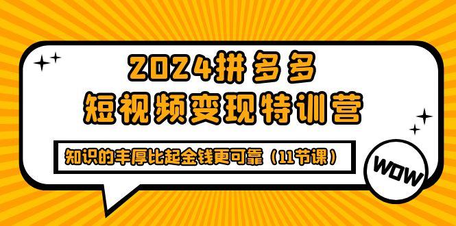 (9817期)2024拼多多短视频变现特训营，知识的丰厚比起金钱更可靠(11节课)-博库