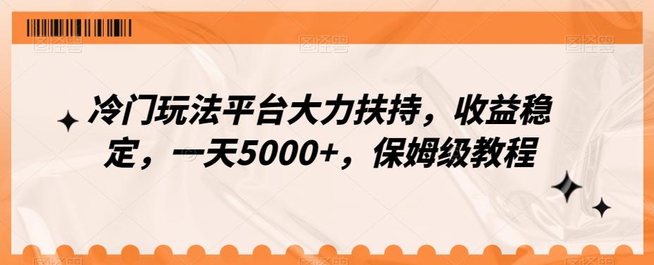 冷门玩法平台大力扶持，收益稳定，一天5000+，保姆级教程（附抖音7天起号法）-博库