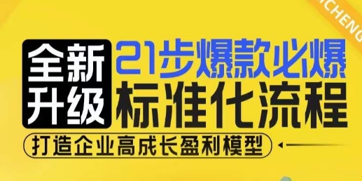 21步爆款必爆标准化流程，全新升级，打造企业高成长盈利模型-博库