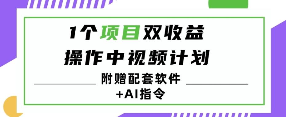 1个项目双收益？操作中视频计划1天最高3100+收益？（附赠配套软件+AI指令）-博库