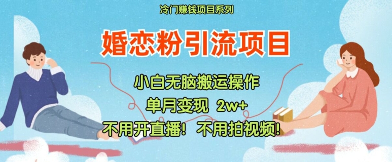 小红书婚恋粉引流，不用开直播，不用拍视频，不用做交付【揭秘】-博库