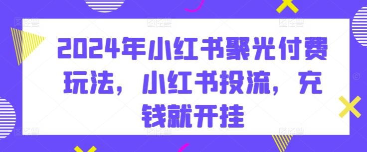 2024年小红书聚光付费玩法，小红书投流，充钱就开挂-博库