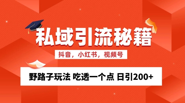 私域流量的精准化获客方法 野路子玩法 吃透一个点 日引200+ 【揭秘】-博库