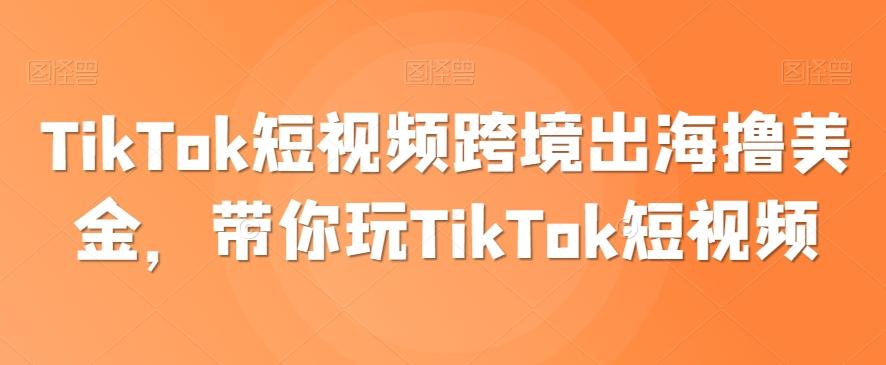 TikTok短视频跨境出海撸美金，带你玩TikTok短视频-博库