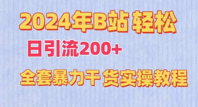 2024年B站轻松日引流200+的全套暴力干货实操教程【揭秘】-博库