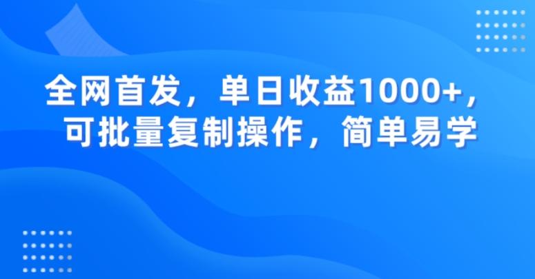 全网首发，单日收益1000+，可批量复制操作，简单易学【揭秘】-博库