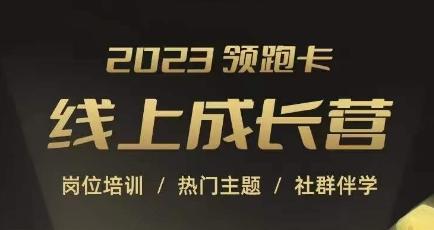 2023领跑卡线上成长营，淘宝运营各岗位培训，直通车、万相台、引力魔方、引流等，帮助突破成长瓶颈-博库