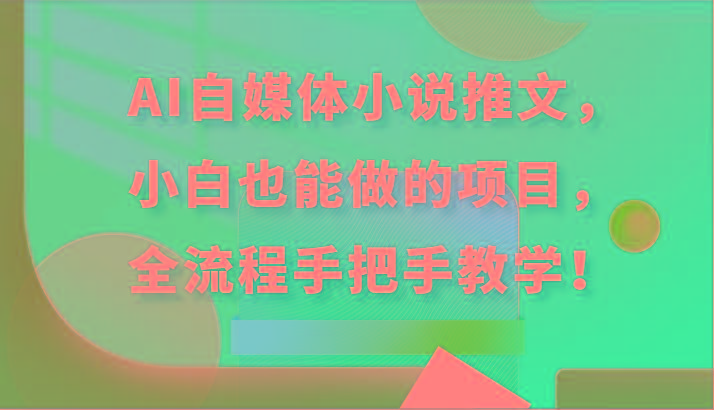 AI自媒体小说推文，小白也能做的项目，全流程手把手教学！-博库