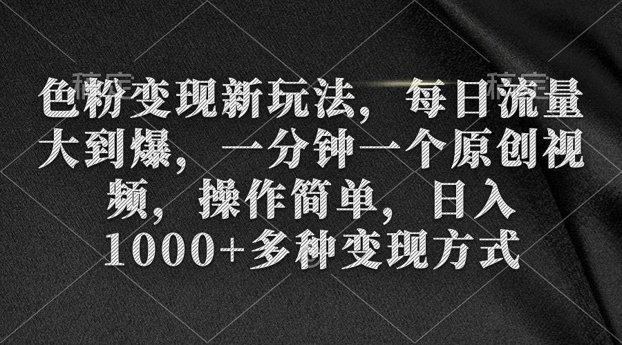 (9282期)色粉变现新玩法，每日流量大到爆，一分钟一个原创视频，操作简单，日入1…-博库