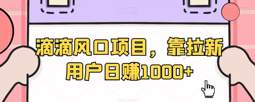 滴滴风口项目，靠拉新用户日赚1000+-博库