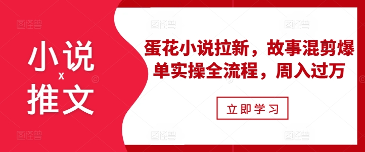 小说推文之蛋花小说拉新，故事混剪爆单实操全流程，周入过万-博库