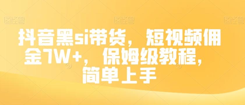 抖音黑si带货，短视频佣金7W+，保姆级教程，简单上手【揭秘】-博库