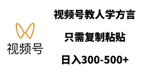 视频号教人学方言，只需复制粘贴，日入多张-博库