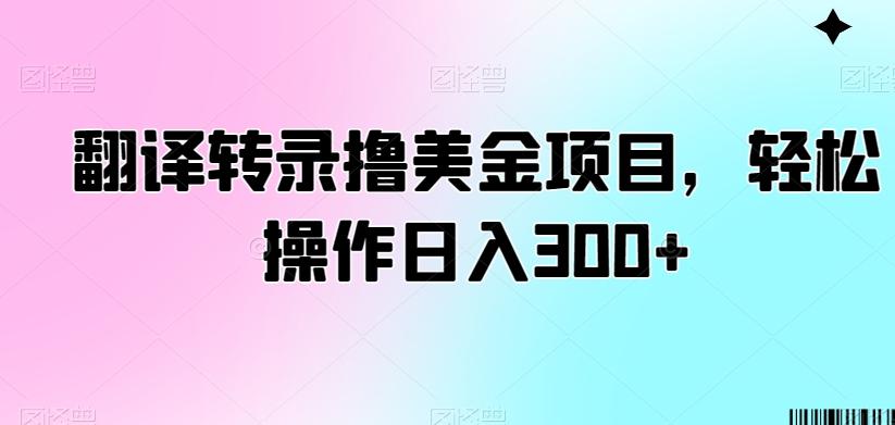 翻译转录撸美金项目，轻松操作日入300+【揭秘】-博库