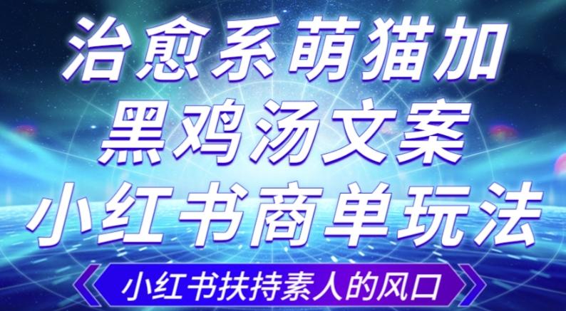 治愈系萌猫加+黑鸡汤文案，小红书商单玩法，3~10天涨到1000粉，一单200左右-博库