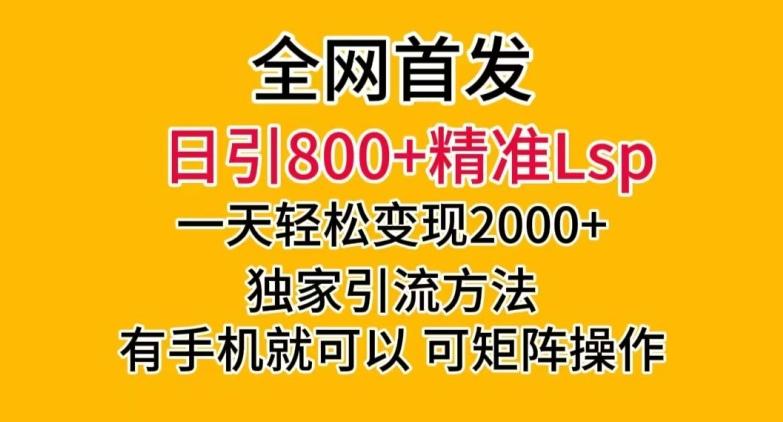 全网首发！日引800+精准老色批，一天变现2000+，独家引流方法，可矩阵操作【揭秘】-博库