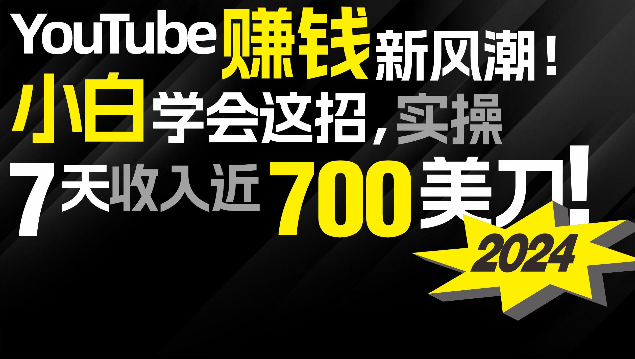 (9647期)2024 YouTube赚钱新风潮！小白学会这招，7天收入近7百美金！-博库