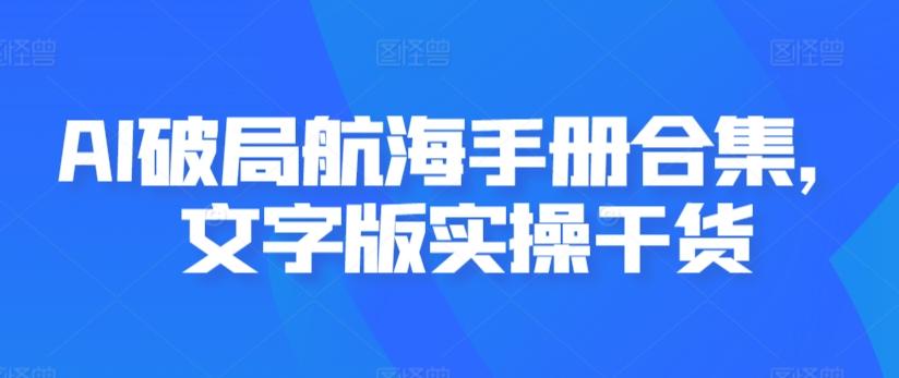 AI破局航海手册合集，文字版实操干货-博库