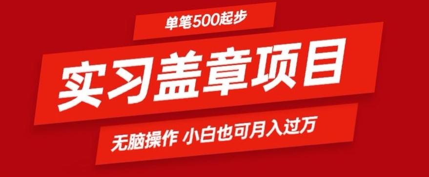 实习代盖章项目一单500起普通人可落地项目小白也可轻易上手-博库