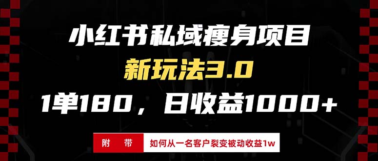 小红书瘦身项目3.0模式，新手小白日赚收益1000+(附从一名客户裂变收益…-博库