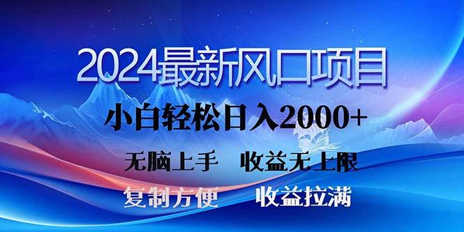 2024最新风口！三分钟一条原创作品，日入2000+，小白无脑上手，收益无上限-博库