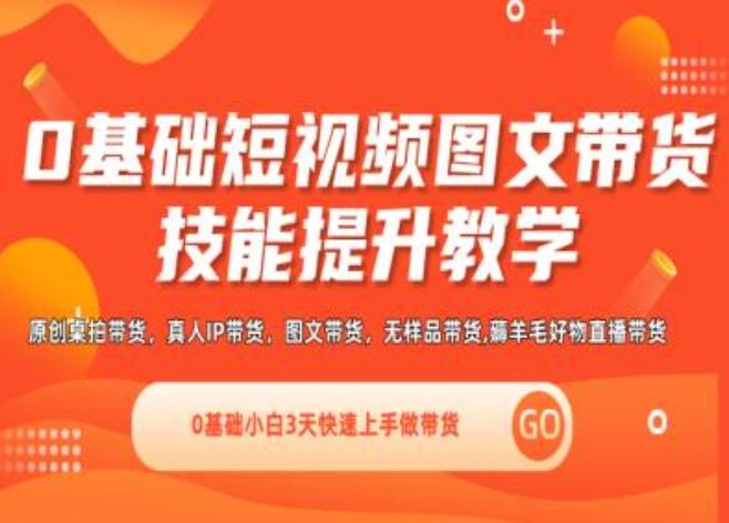 0基础短视频图文带货实操技能提升教学(直播课+视频课),0基础小白3天快速上手做带货-博库