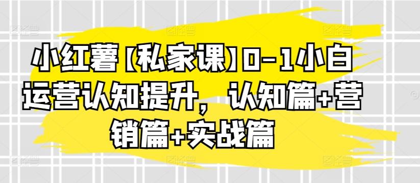 小红薯【私家课】0-1小白运营认知提升，认知篇+营销篇+实战篇-博库