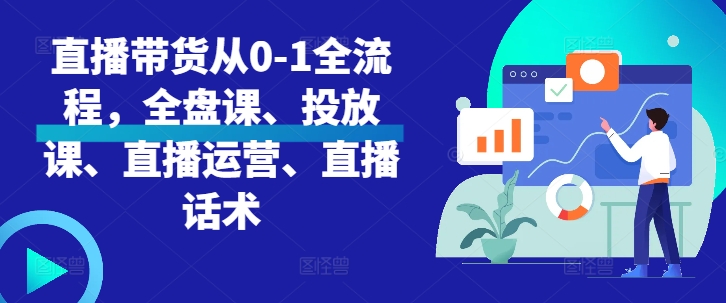 直播带货从0-1全流程，全盘课、投放课、直播运营、直播话术-博库