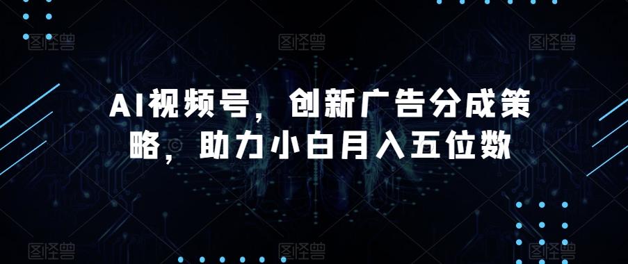 AI视频号，创新广告分成策略，助力小白月入五位数【揭秘】-博库