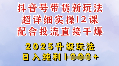 2025全新升级抖音带货玩法，一天纯利四位数，从剪辑到选品再到发布投流，超详细玩法揭秘-博库