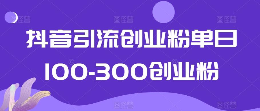 抖音引流创业粉单日100-300创业粉【揭秘】-博库