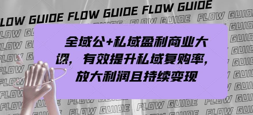 全域公+私域盈利商业大课，有效提升私域复购率，放大利润且持续变现-博库