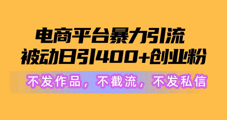 电商平台暴力引流,被动日引400+创业粉不发作品，不截流，不发私信-博库