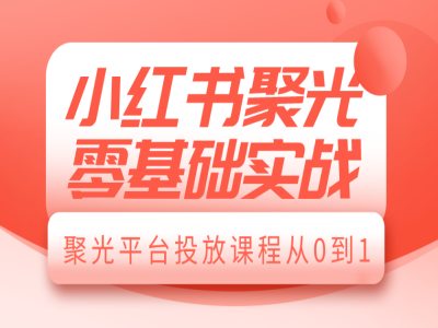 小红书聚光零基础实战，聚光平台投放课程从0到1-博库