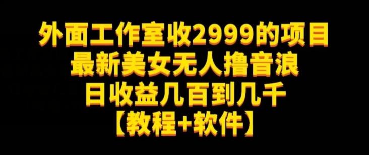 外面工作室收2999的项目最新美女无人撸音浪日收益几百到几千【教程+软件】（仅揭秘）-博库