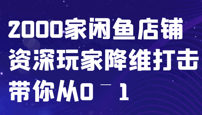 闲鱼已经饱和？纯扯淡！2000家闲鱼店铺资深玩家降维打击带你从0–1-博库