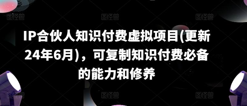 IP合伙人知识付费虚拟项目(更新24年6月)，可复制知识付费必备的能力和修养-博库