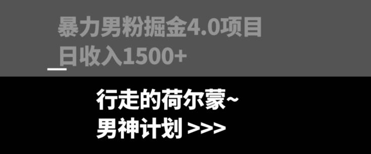 暴力男粉掘金4.0项目不违规不封号无脑复制单人操作日入1000+-博库