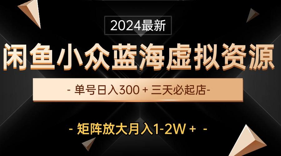 最新闲鱼小众蓝海虚拟资源，单号日入300＋，三天必起店，矩阵放大月入1-2W-博库