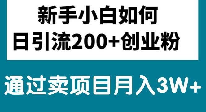 新手小白日引流200+创业粉,通过卖项目月入3W+-博库