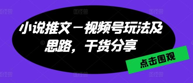 小说推文—视频号玩法及思路，干货分享-博库