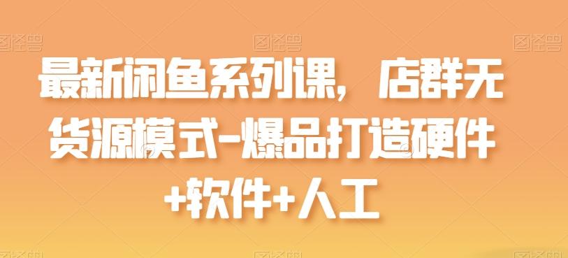 最新闲鱼系列课，店群无货源模式-爆品打造硬件+软件+人工-博库