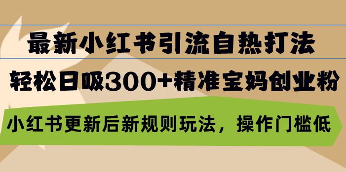 最新小红书引流自热打法，轻松日吸300+精准宝妈创业粉，小红书更新后新…-博库