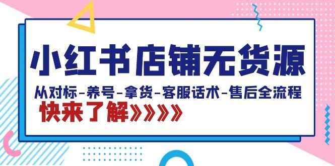 小红书店铺无货源：从对标-养号-拿货-客服话术-售后全流程(20节课)-博库