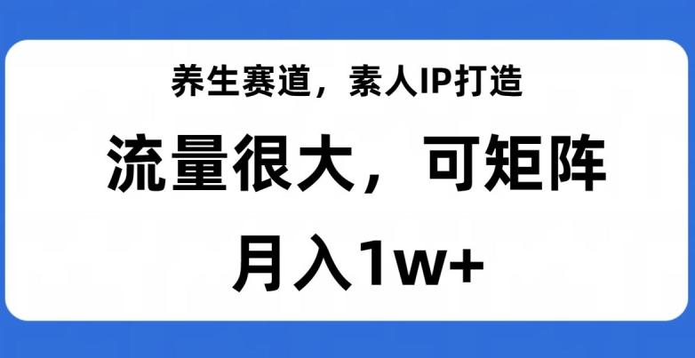 养生赛道，素人IP打造，流量很大，可矩阵，月入1w+【揭秘】-博库