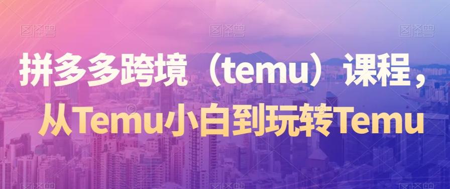 拼多多跨境（temu）课程，从Temu小白到玩转Temu-博库