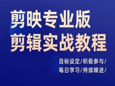 剪映专业版剪辑实战教程，目标设定/积极参与/每日学习/持续精进-博库