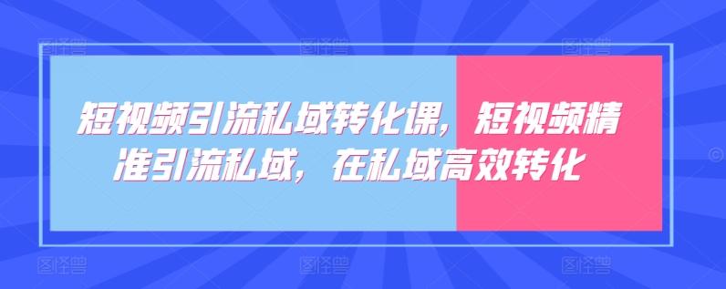 短视频引流私域转化课，短视频精准引流私域，在私域高效转化-博库